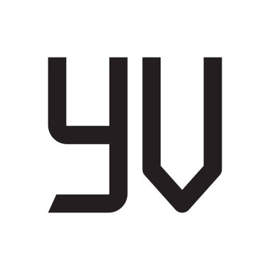 yv ilk harf vektör logo simgesi
