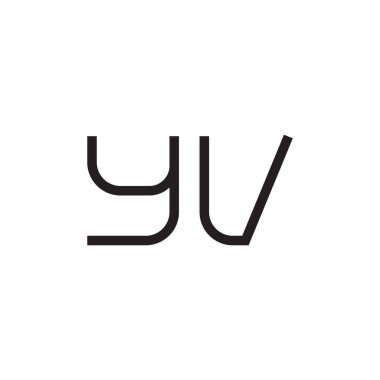 yv ilk harf vektör logo simgesi
