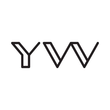 yw ilk harf vektör logo simgesi