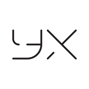 yx ilk harf vektör logo simgesi