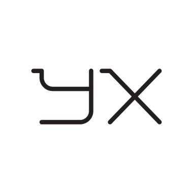 yx ilk harf vektör logo simgesi