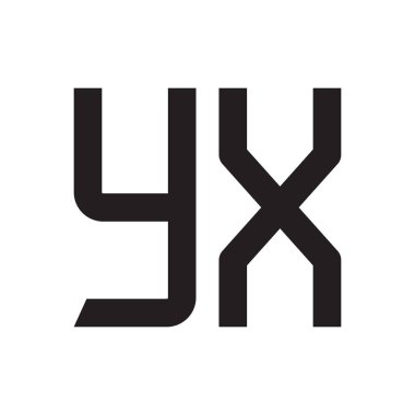 yx ilk harf vektör logo simgesi