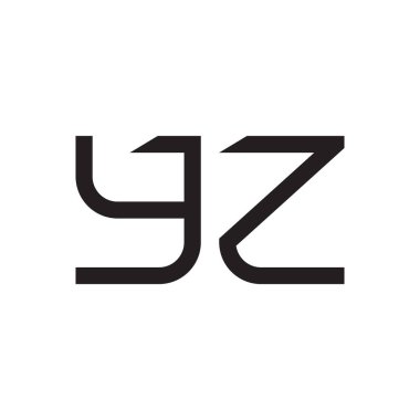 yz ilk harf vektör logo simgesi