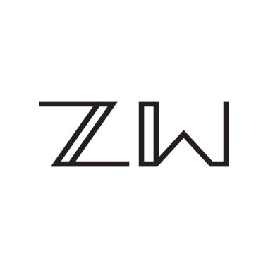 zw ilk harf vektör logo simgesi