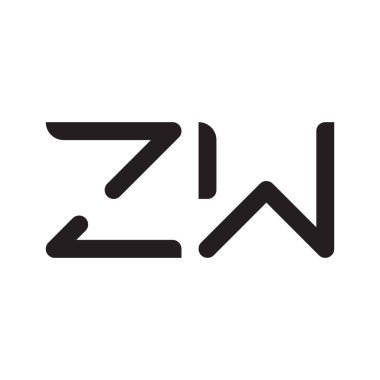 zw ilk harf vektör logo simgesi