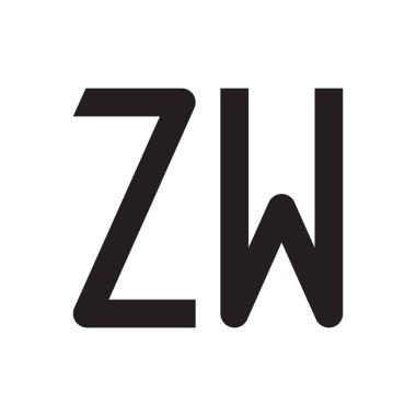zw ilk harf vektör logo simgesi