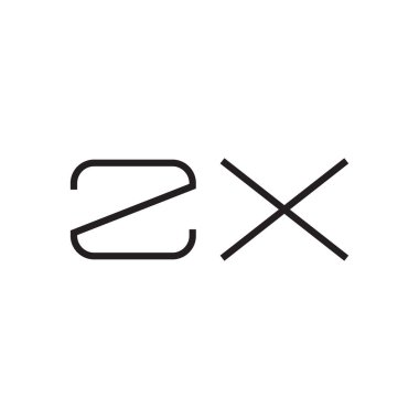 zx ilk harf vektör logo simgesi