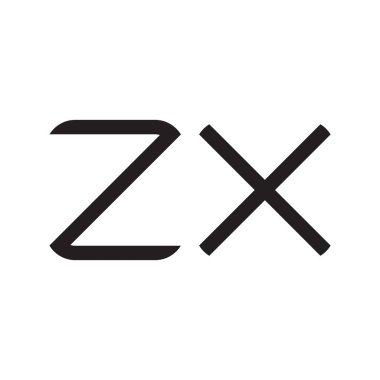 zx ilk harf vektör logo simgesi