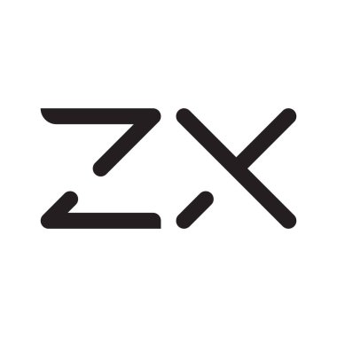 zx ilk harf vektör logo simgesi