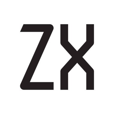 zx ilk harf vektör logo simgesi