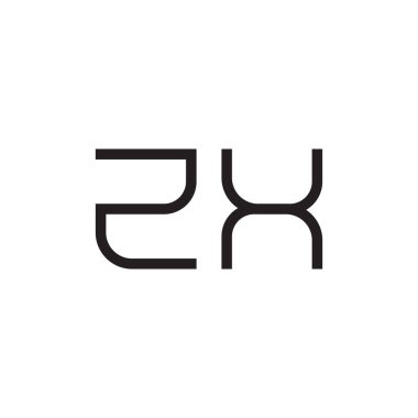 zx ilk harf vektör logo simgesi