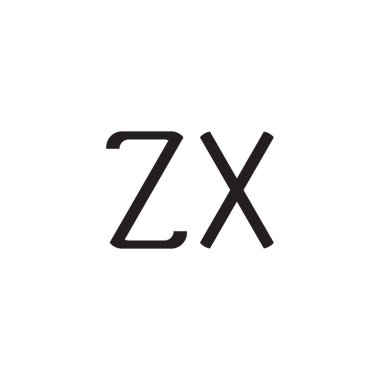 zx ilk harf vektör logo simgesi