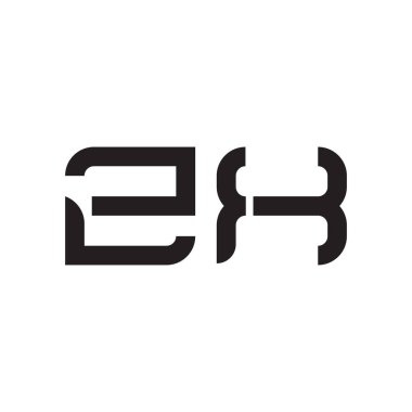 zx ilk harf vektör logo simgesi