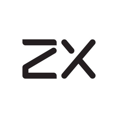 zx ilk harf vektör logo simgesi