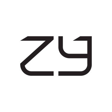 zy ilk harf vektör logo simgesi