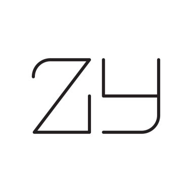 zy ilk harf vektör logo simgesi