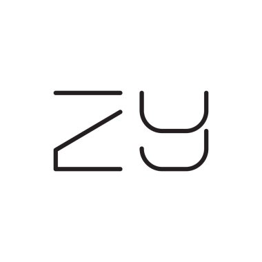 zy ilk harf vektör logo simgesi