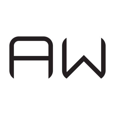 aw ilk harf vektör logo simgesi