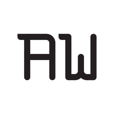 aw ilk harf vektör logo simgesi