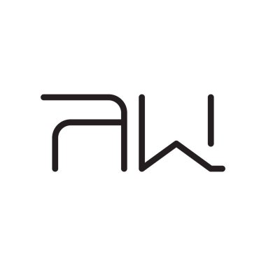 aw ilk harf vektör logo simgesi