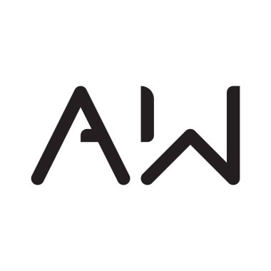 aw ilk harf vektör logo simgesi