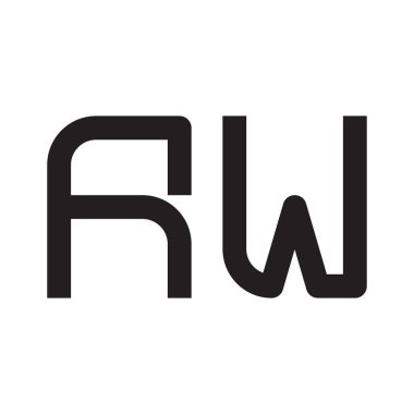 aw ilk harf vektör logo simgesi