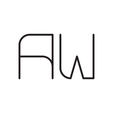 aw ilk harf vektör logo simgesi
