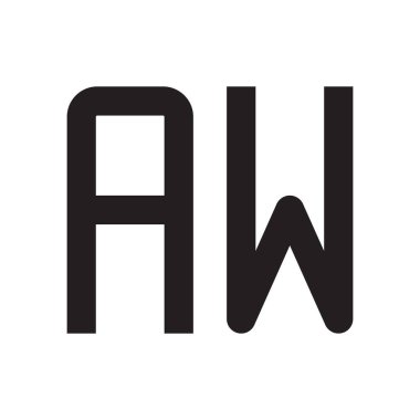 aw ilk harf vektör logo simgesi