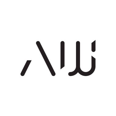 aw ilk harf vektör logo simgesi