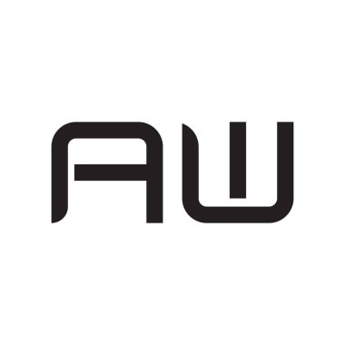aw ilk harf vektör logo simgesi