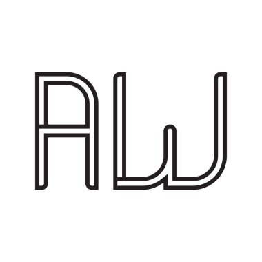 aw ilk harf vektör logo simgesi
