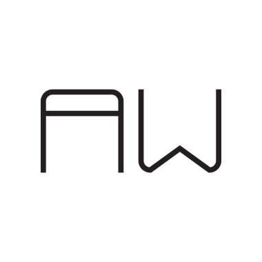 aw ilk harf vektör logo simgesi