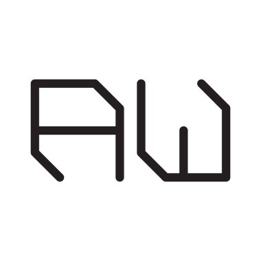 aw ilk harf vektör logo simgesi