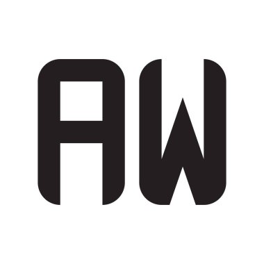 aw ilk harf vektör logo simgesi