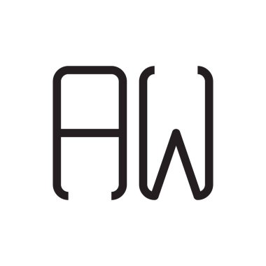 aw ilk harf vektör logo simgesi