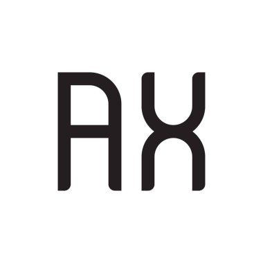 ax ilk harf vektör logo simgesi