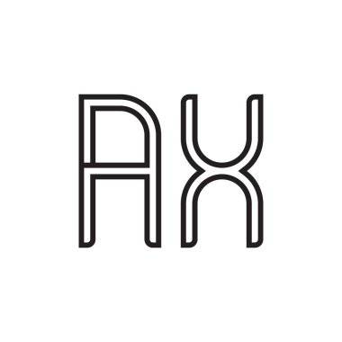 ax ilk harf vektör logo simgesi