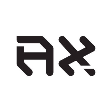 ax ilk harf vektör logo simgesi
