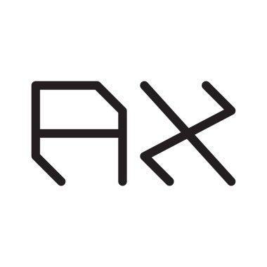 ax ilk harf vektör logo simgesi