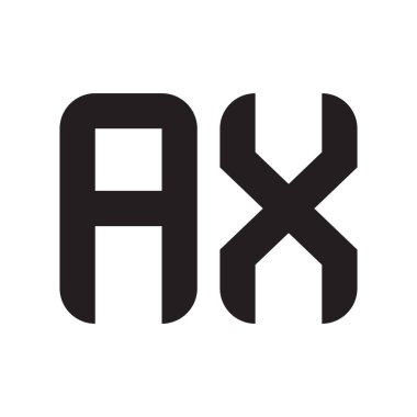 ax ilk harf vektör logo simgesi