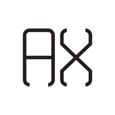 ax ilk harf vektör logo simgesi