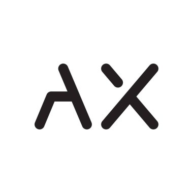ax ilk harf vektör logo simgesi