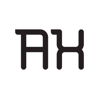 ax ilk harf vektör logo simgesi