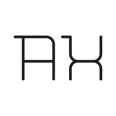 ax ilk harf vektör logo simgesi
