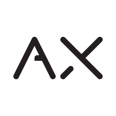 ax ilk harf vektör logo simgesi