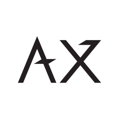 ax ilk harf vektör logo simgesi