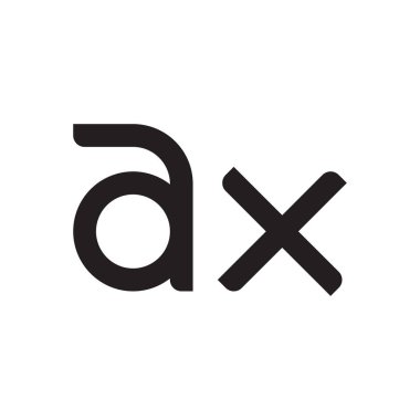 ax ilk harf vektör logo simgesi