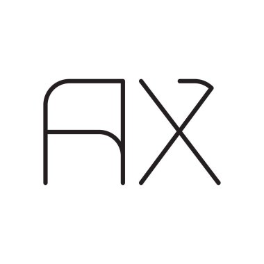 ax ilk harf vektör logo simgesi
