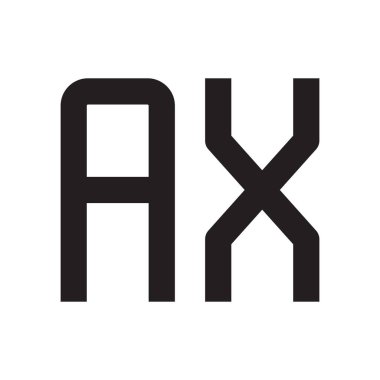 ax ilk harf vektör logo simgesi