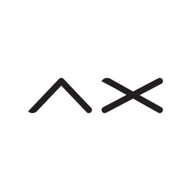 ax ilk harf vektör logo simgesi